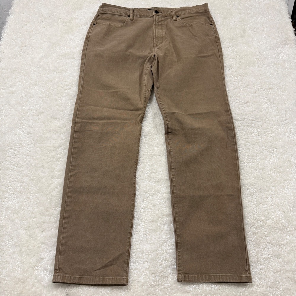 Proof Huckberry Rover Straight Leg Pants Mens 36x32 Brown Stretch Canvas